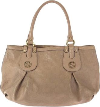 Gucci Pre-owned Handbags, female, Beige, Size: ONE SIZE Pre-owned Guccissima Leather Tote Bag