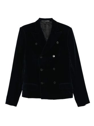 Gianfranco Ferre 1990s double-breasted velvet blazer - men - Cupro/Velvet - S/M - Blue