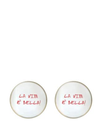 BITOSSI HOME Piatti La Vita &egrave; Bella (2 pz) - Bianco
