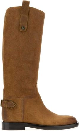 Burberry Brown Solid Cavalier Boots
