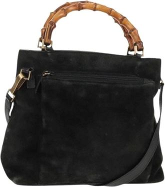 Gucci Pre-owned Handbags, female, Black, Size: ONE SIZE Pre-owned Suede Handbag