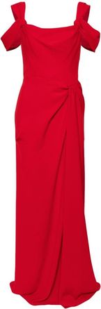 Carolina Herrera knot detailing dress - women - Polyester/Polyester - 6 - Red