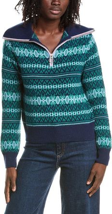 Isla Asher Fairisle 1/4-Zip Cashmere Sweater