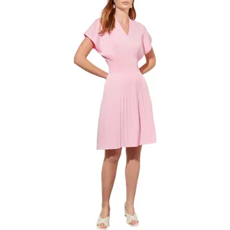 Ming Wang Pleated Fit & Flare Minidress in Perfect Pink at Nordstrom Rack, Size X-Small