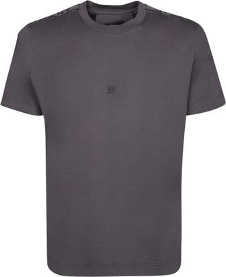 Givenchy Grijze T-shirt met 4G Patroon - Heren - T-shirts - Grijs - XS - Katoen - Tops