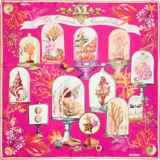 Max Mara Cabinets of Curiosities Print Silk Twill Square Scarf in Fuchsia at Nordstrom