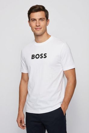 Boss Green by Hugo Boss T-Shirt BOSS GREEN, Herren, Gr. XXL, wei&szlig;100, Single Jersey, Obermaterial: 100% Baumwolle, unifarben, regular fit normal, Rundhals, Shirts T-Shirt, Ru