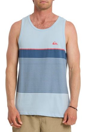 Quiksilver Tijuana Stripe Cotton Tank in Skyway at Nordstrom, Size Xx-Large