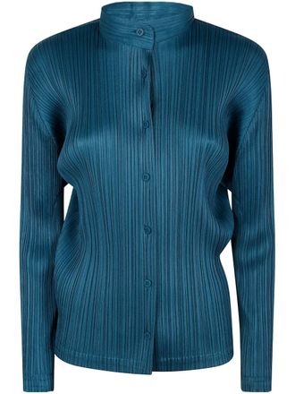Pleats Please Issey Miyake Geplooid shirt - Blauw