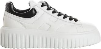 Hogan Gestreepte mand sneakers - Dames - Sneakers - Wit - 35 EU - Leer - Schoenen