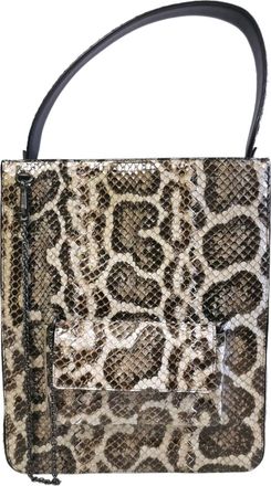 Bottega Veneta Pre-owned Womens Python Tote Bag - Brown Leather - One Size