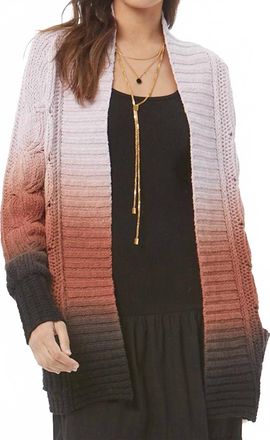 Young Fabulous & Broke Jimmy Cable Cardigan In Antique Violet Ombre