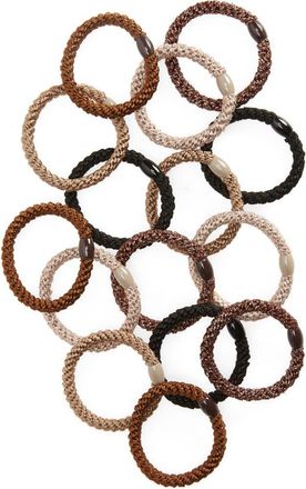 L. Erickson Grab & Go 15-Pack Braided Ponytail Holders in Daytime Metallic at Nordstrom