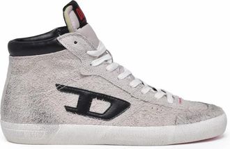 Diesel Grey Leather Leroji Mid Sneakers