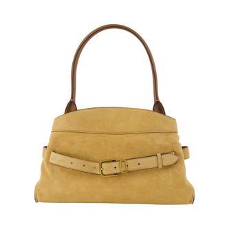 Marc Jacobs The Suede Dakota Satchel - Dames - Schoudertassen - Beige - ONE Size - Su&egrave;de - Tassen