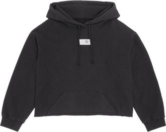 Maison Margiela Numbers-appliqu&eacute; cotton hoodie - women - Cotton - S - Blue