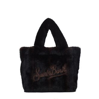MC2 Saint Barth Black Faux Fur Plush Tote Bag