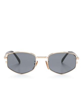 Eyewear by David Beckham Occhiali da sole squadrati con effetto tartarugato - Nero