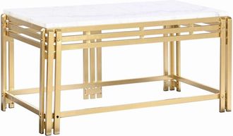 DKD Home Decor Tavolino da Caffè DKD Home Decor Metallo Alluminio Marmo 80 x 40 x 40 cm