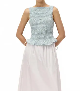 Elodie Tegan Sleeveless Top In Seafoam Gingham