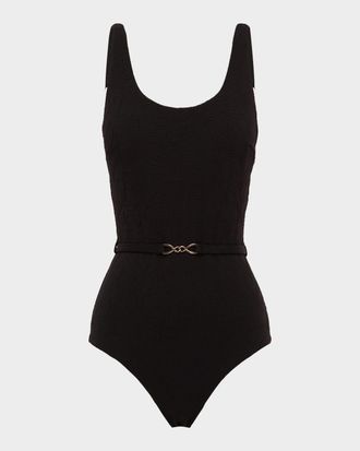Aqua Blu Australia Nicola Embossed One-Piece Swimsuit