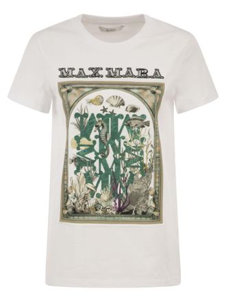 Max Mara Mxmspadino Cotton Jersey T Shirt With Graphic Print