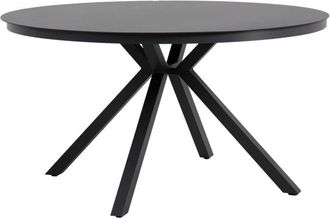 Sweeek Round garden table aluminum and glass seats 6 anthracite 140x140x74.5 cm - Orbis