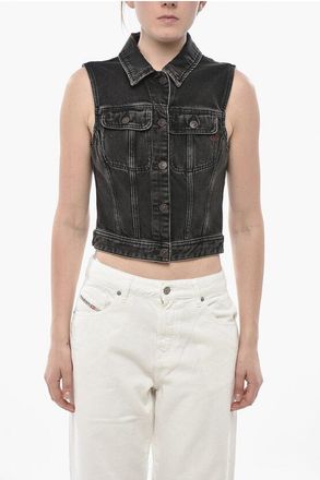 Diesel LIBRARY Sleeveless Denim Jacket DE-SLIMMY-SM size Xxs