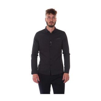 Armani Jeans Blouses Shirts - Heren - Casual Overhemden - Zwart - M - Katoen - Overhemden