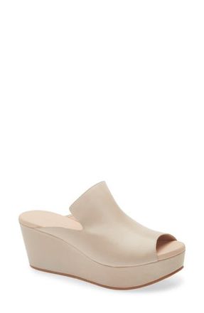 Chocolat Blu Whisper Platform Wedge Sandal in Off White Leather at Nordstrom, Size 6.5