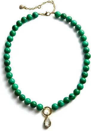 BaubleBar Janette Beaded Pendant Necklace in Green at Nordstrom