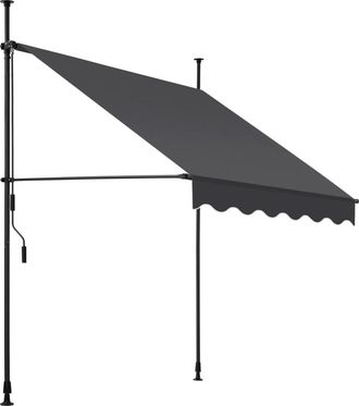 TecTake Toldo plegable para balc&oacute;n con manivela ajustable en altura poli&eacute;ster