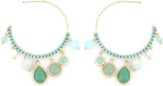 Panacea Mutli Stone Hoop Earrings in Green at Nordstrom