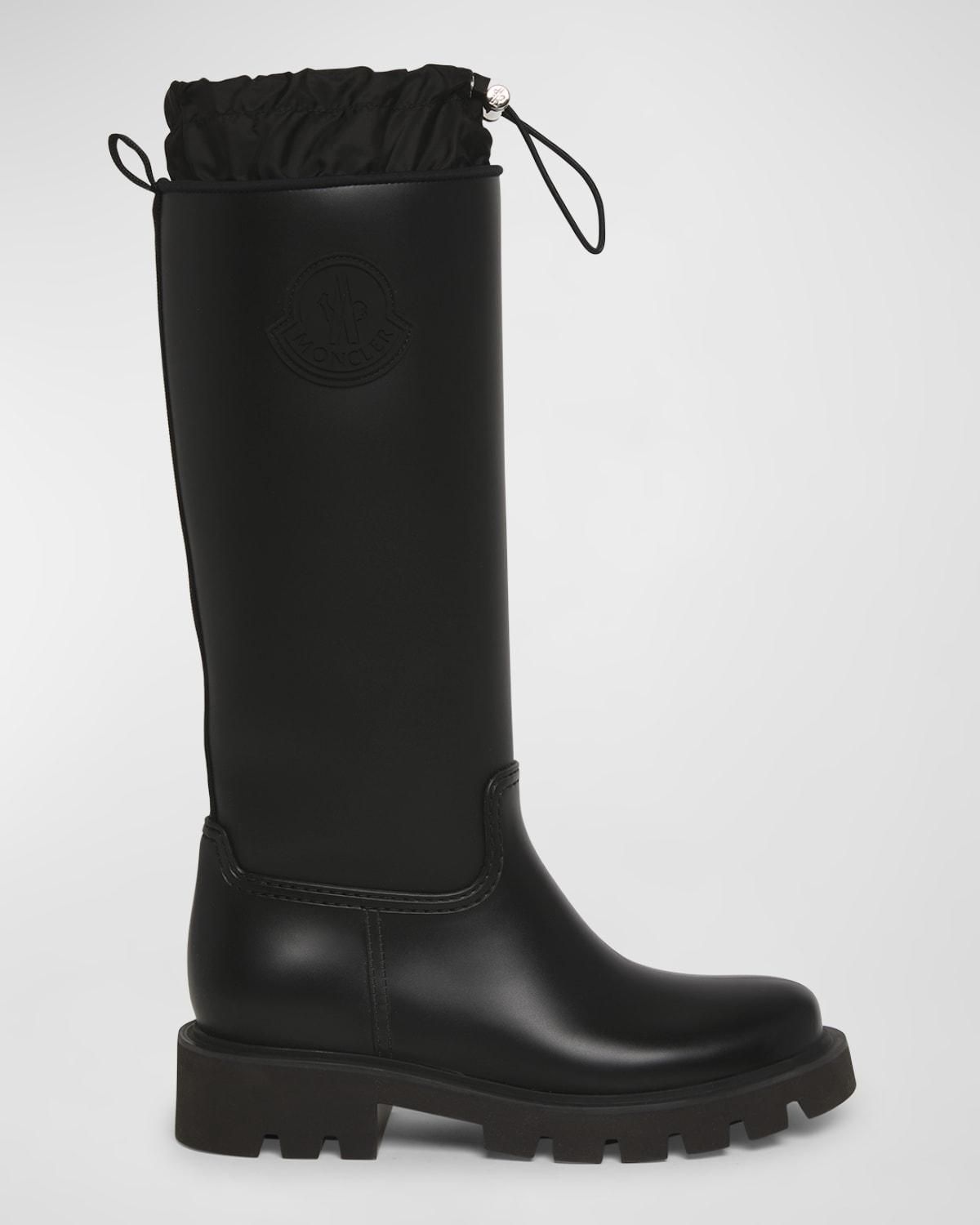 ショートブーツ・ブーティ MONCLER BLACK RUBBER KICKSTREAM ANKLE BOOTS MONCLER Kickstream leather and shell ankle boots | NET-A-PORTER