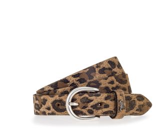 Mustang Lederg&uuml;rtel MUSTANG, Damen, Gr. 100, braun (taupe, schwarz braun), Leder, G&uuml;rtel Lederg&uuml;rtel, Modischer Animal-Print, 2,5 cm