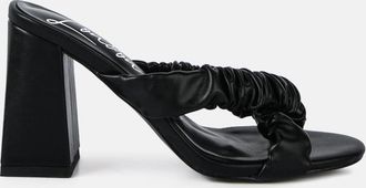 London Rag page 3 scrunchie strap block sandals