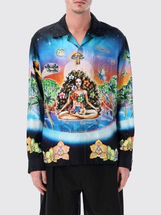 Casablanca Camicia The Cosmic Eden Casablanca in lino stampato