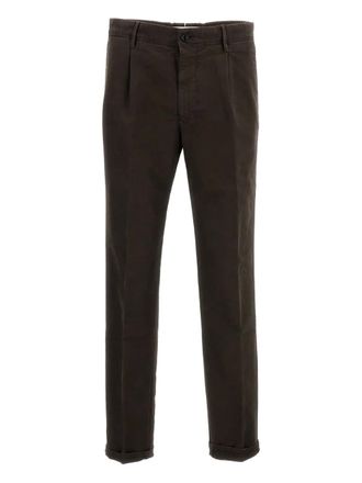 Incotex pleated straight-leg trousers - men - Cotton/Lycra - 33 - Brown