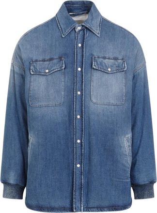 Alexander McQueen Gewatteerd Denim Overhemd Blauw Gewassen - Heren - Spijkeroverhemden - Blauw - M - Denim - Overhemden