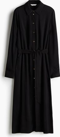 H&M Blusenkleid mit Bindegürtel - Schwarz