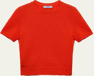 Prada Short Sleeve Cashmere Sweater