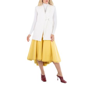 Jil Sander Notch Napel Two Pocket Cotton Vest, Brand Size 32 (US Size 0)