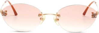 Chanel Occhiali da sole con montatura a giorno anni 2000 - Rosa