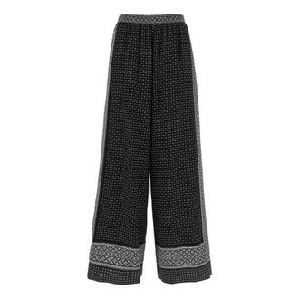 Ermanno Scervino Wide Trousers, female, Black, Size: S Bandana Print Palazzo Pants