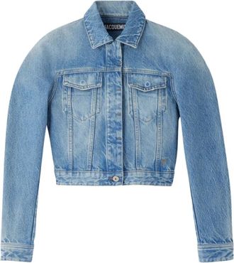 Jacquemus Lichtblauwe Denim Shirt met Borstzakken - Dames - Spijkerjassen - Blauw - M - Denim - Jassen