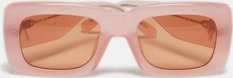 Linda Farrow X The Attico Pink Marfa Rectangle Sunglasses