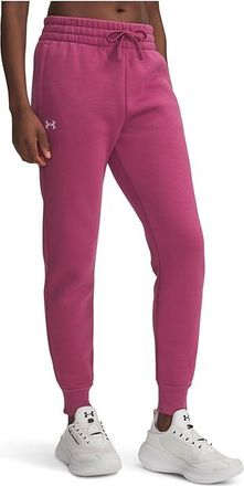 Under Armour Rival Fleece Joggers Womens Casual Pants Fuchsia Dusk/White : 4XL (US 22) R, Cotton/Polyester