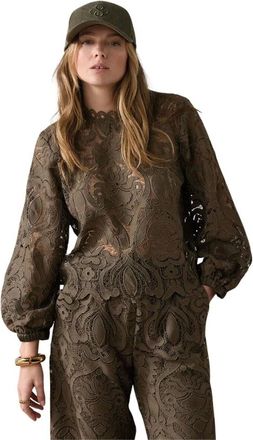 Summum Dames, Blouses & Shirts, Groen, Maat: 2XL