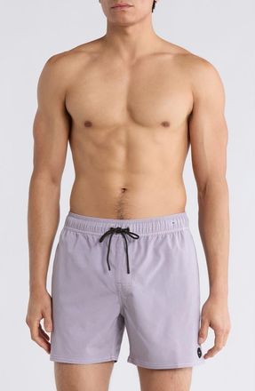 Rvca Pigment-Dyed Elastic Waist Shorts in Lilac at Nordstrom Rack, Size X-Large