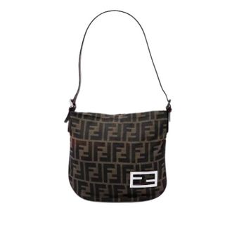 Fendi Pre-owned Vintage Canvas Shoulder Bag - Dames - Pre-owned - Bruin - Maat: ONE Size Leer
